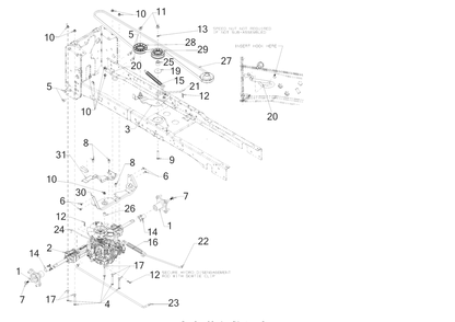 Drive Diagram and Parts List for XT2-SLX50KW (13AFA2TLA10)(2021) Cub Cadet Lawn Tractor